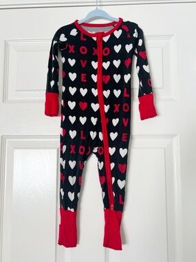 Little Sleepies Valentines XO Zippy 6-12 Months